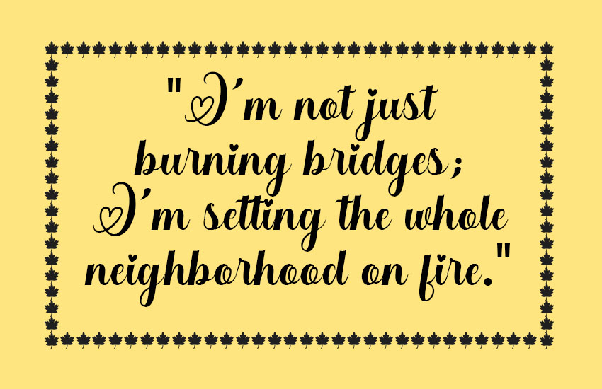 Funny Burning Bridges Quotes